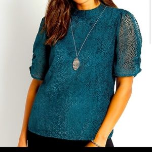 Maurices Burnout Mock Neck Puff Sleeve